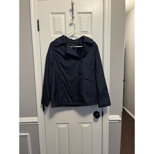 New York & Company Womens Jacket S Navy Blue Double Breasted Lined Collared